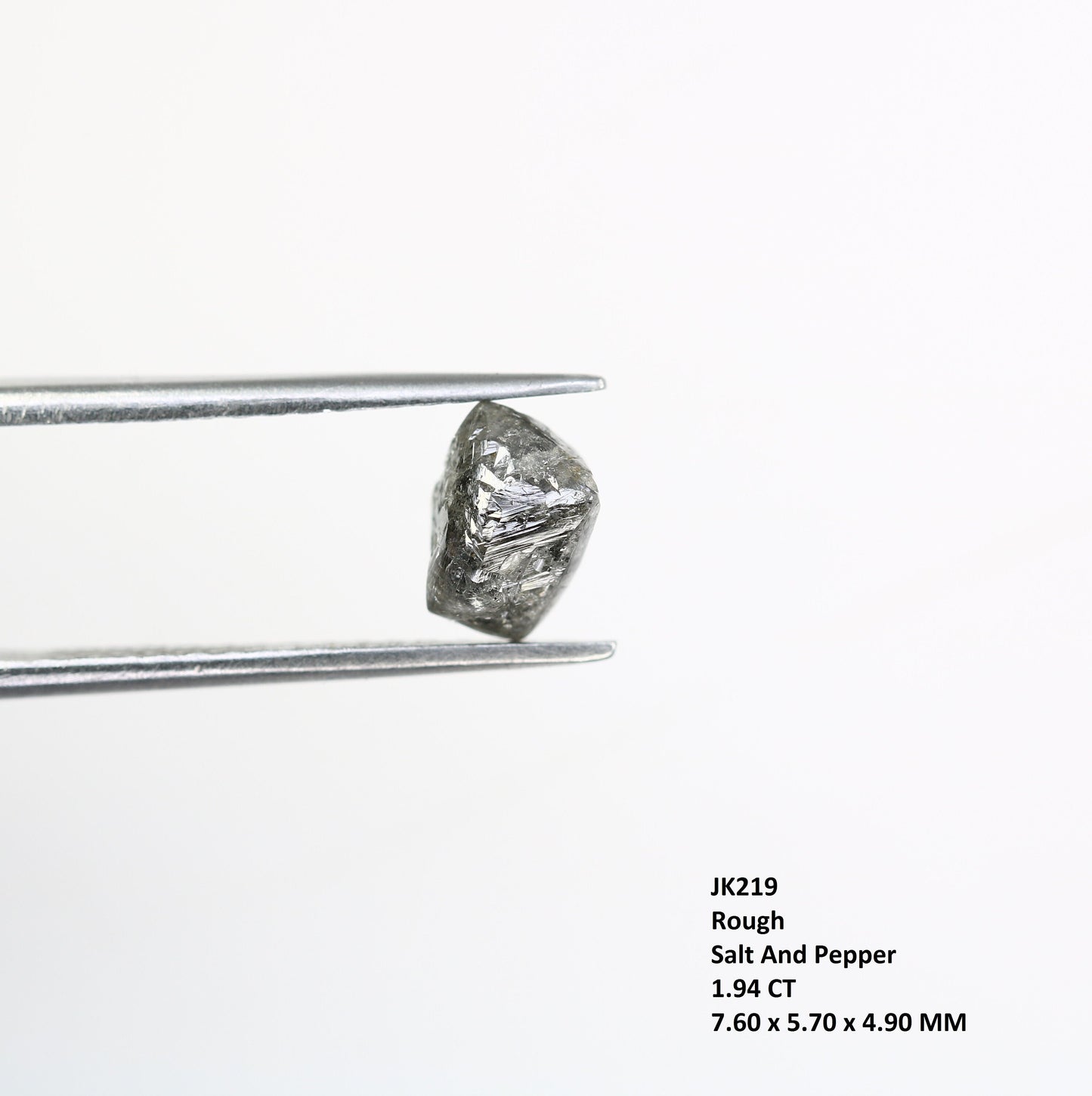 1.94 CT Black Uncut Raw Salt and Pepper - Loose Rough Diamond - Raw Irregular Shape - Customize Jewelry - Sale Offer - Christmas Gift