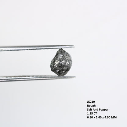 1.85 CT Black Uncut Raw Salt and Pepper - Loose Rough Diamond - Raw Irregular Shape - Customize Jewelry - Sale Offer - Christmas Gift