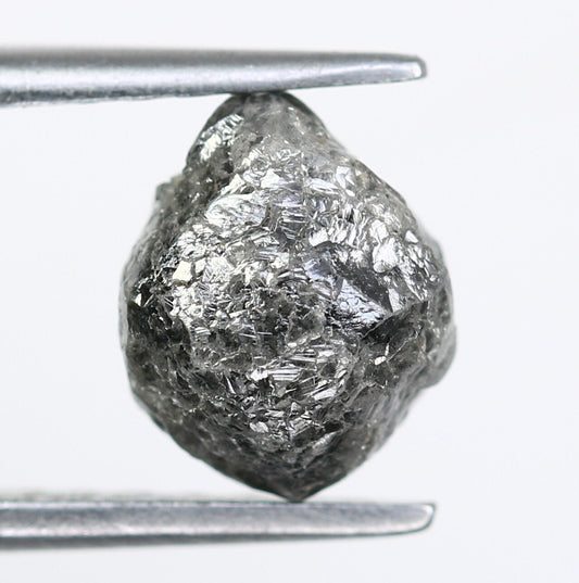2.72 CT Gray Uncut Raw Salt and Pepper - Loose Rough Diamond - Raw Irregular Shape - Customize Jewelry - Sale Offer - Christmas Gift