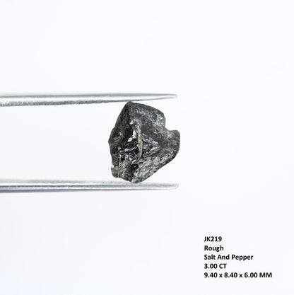 3.00 CT Gray Uncut Raw Salt and Pepper - Loose Rough Diamond - Raw Irregular Shape - Customize Jewelry - Sale Offer - Christmas Gift