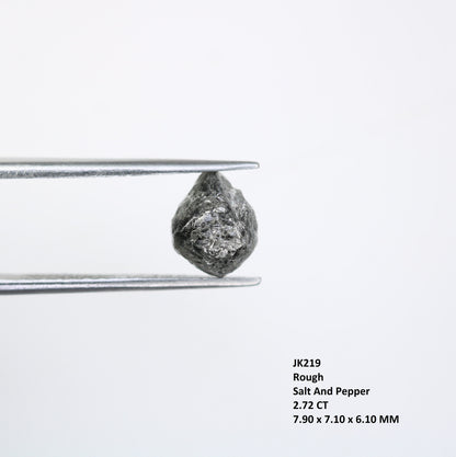 2.72 CT Gray Uncut Raw Salt and Pepper - Loose Rough Diamond - Raw Irregular Shape - Customize Jewelry - Sale Offer - Christmas Gift