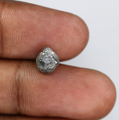 2.72 CT Gray Uncut Raw Salt and Pepper - Loose Rough Diamond - Raw Irregular Shape - Customize Jewelry - Sale Offer - Christmas Gift