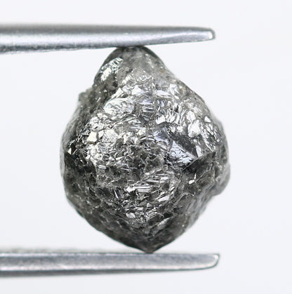 2.72 CT Gray Uncut Raw Salt and Pepper - Loose Rough Diamond - Raw Irregular Shape - Customize Jewelry - Sale Offer - Christmas Gift