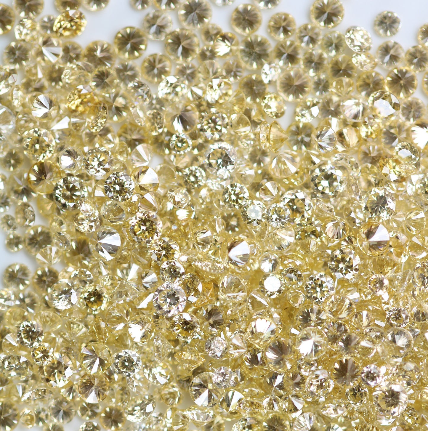 Full Yellow Small Round Brilliant Cut Natural Loose Diamond for Rings, Earrings, Jewelry Making Wholesale Price Diamonds