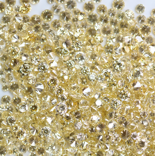 Full Yellow Small Round Brilliant Cut Natural Loose Diamond for Rings, Earrings, Jewelry Making Wholesale Price Diamonds