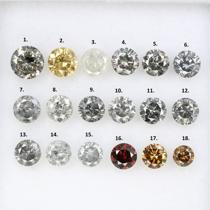 Unique Fancy Round Cut Natural Salt and Pepper Diamond | Loose Earth-Mined Gemstone for Engagement Rings | Perfect Gifts for Her