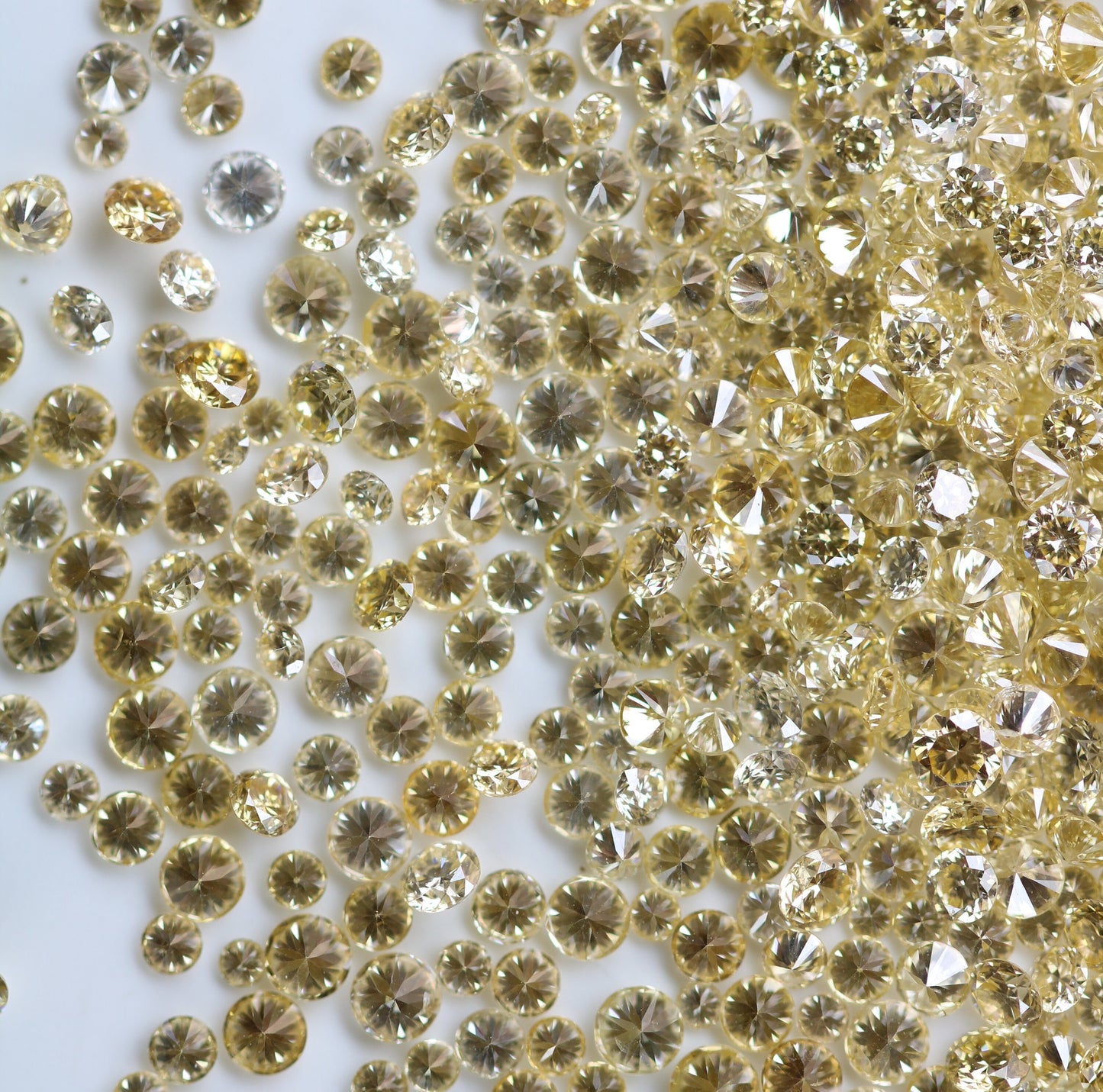 Full Yellow Small Round Brilliant Cut Natural Loose Diamond for Rings, Earrings, Jewelry Making Wholesale Price Diamonds