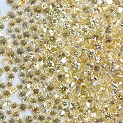 Full Yellow Small Round Brilliant Cut Natural Loose Diamond for Rings, Earrings, Jewelry Making Wholesale Price Diamonds