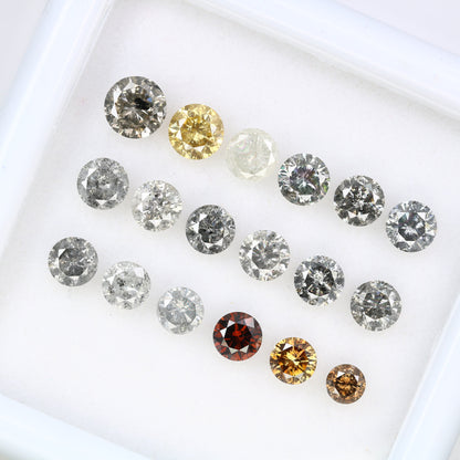 Unique Fancy Round Cut Natural Salt and Pepper Diamond | Loose Earth-Mined Gemstone for Engagement Rings | Perfect Gifts for Her
