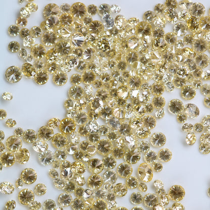 Full Yellow Small Round Brilliant Cut Natural Loose Diamond for Rings, Earrings, Jewelry Making Wholesale Price Diamonds