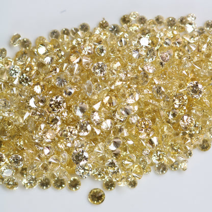 Full Yellow Small Round Brilliant Cut Natural Loose Diamond for Rings, Earrings, Jewelry Making Wholesale Price Diamonds