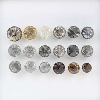 Unique Fancy Round Cut Natural Salt and Pepper Diamond | Loose Earth-Mined Gemstone for Engagement Rings | Perfect Gifts for Her