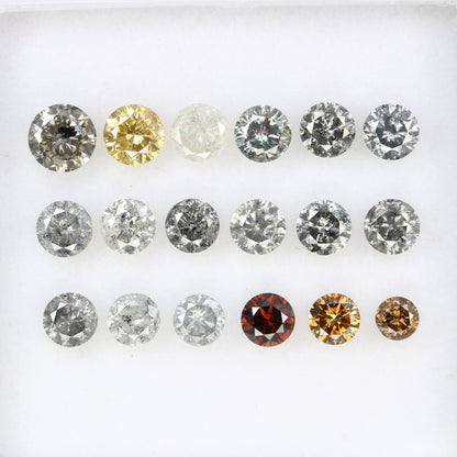 Unique Fancy Round Cut Natural Salt and Pepper Diamond | Loose Earth-Mined Gemstone for Engagement Rings | Perfect Gifts for Her
