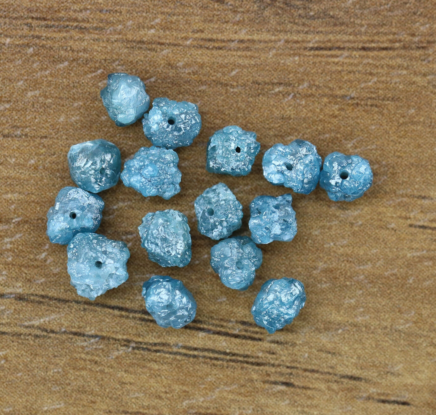 3-4 MM Blue Rough Drilled Diamond For Necklace & BraceletsFor Gold Ring Diamonds