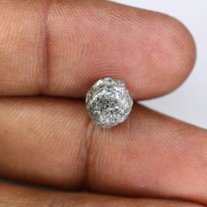 3.96 CT Uncut Raw Salt and Pepper-Loose Rough Diamond-Irregular Shape-For Customize Jewelry-Sale Offer-Christmas Gift