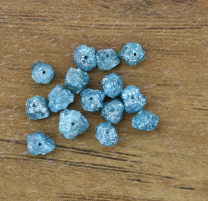 3-4 MM Blue Rough Drilled Diamond For Necklace & BraceletsFor Gold Ring Diamonds