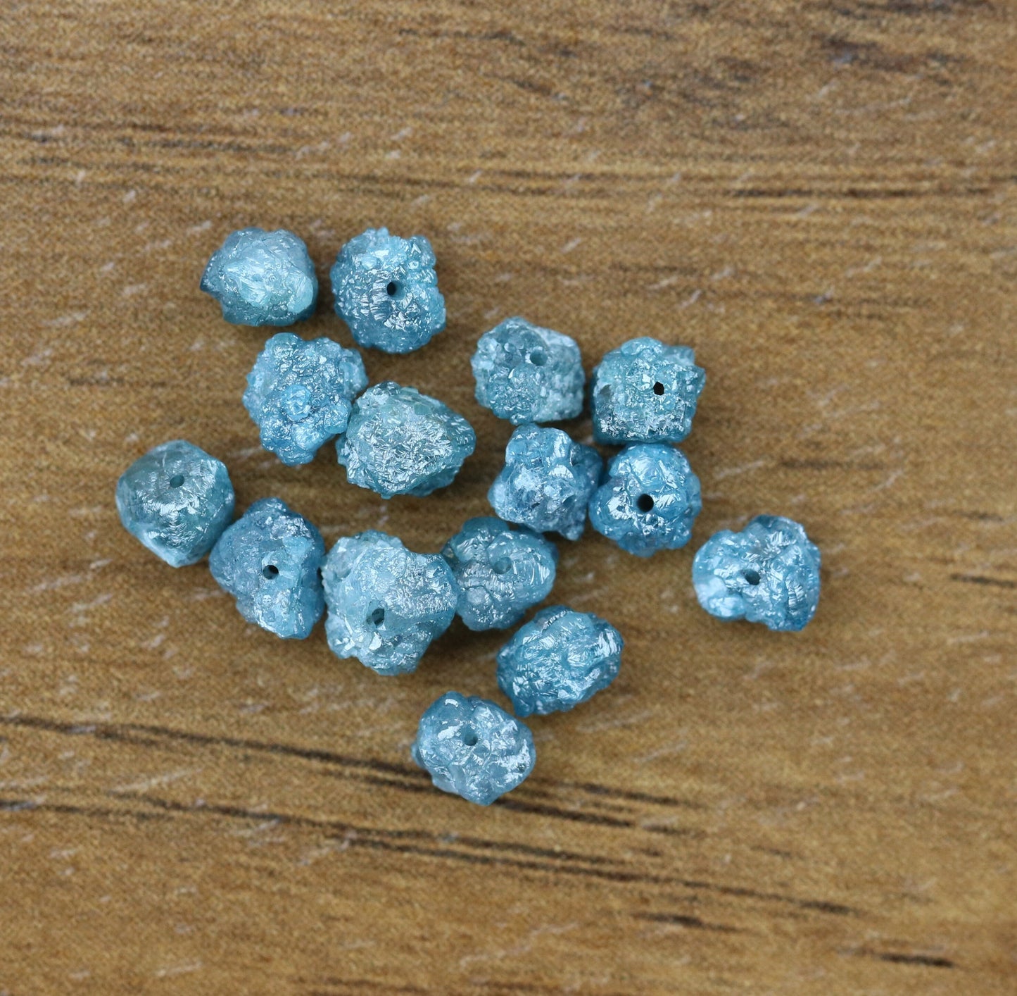 3-4 MM Blue Rough Drilled Diamond For Necklace & BraceletsFor Gold Ring Diamonds