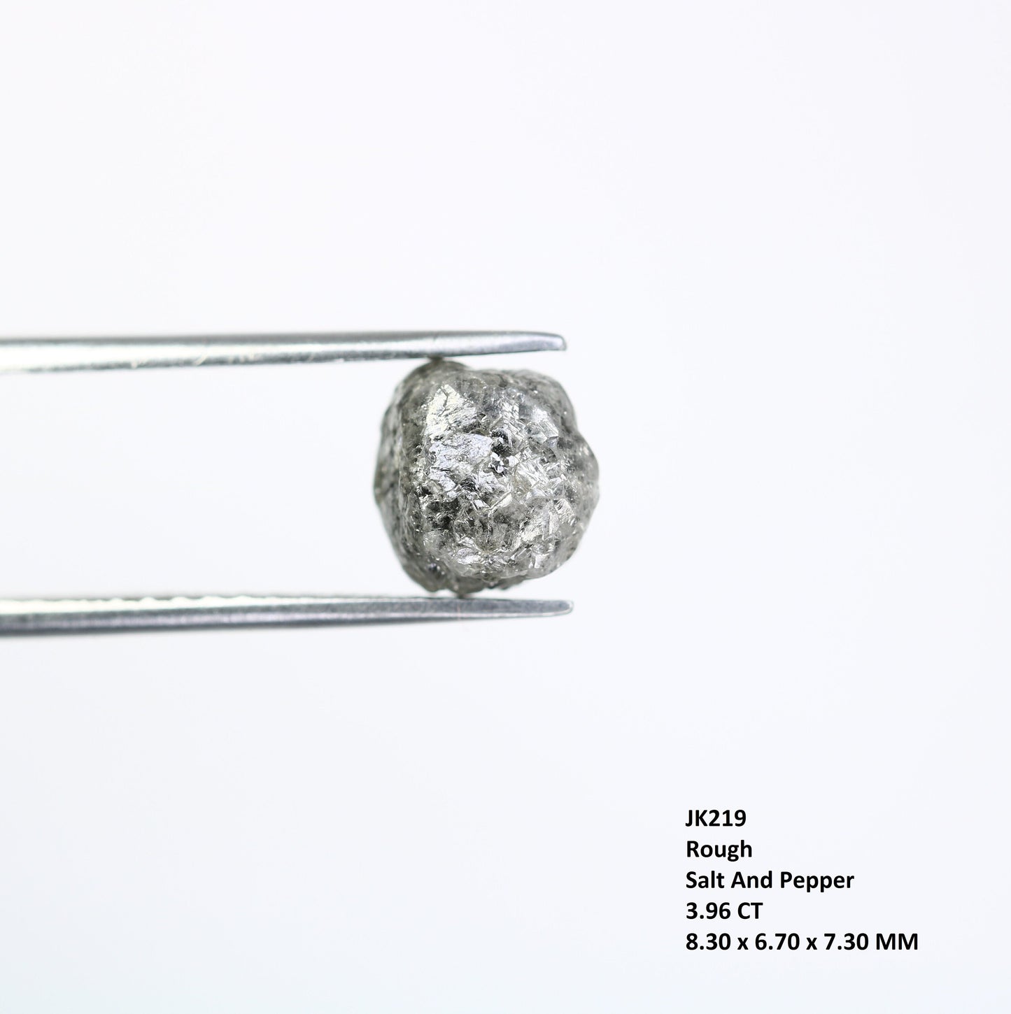 3.96 CT Uncut Raw Salt and Pepper-Loose Rough Diamond-Irregular Shape-For Customize Jewelry-Sale Offer-Christmas Gift