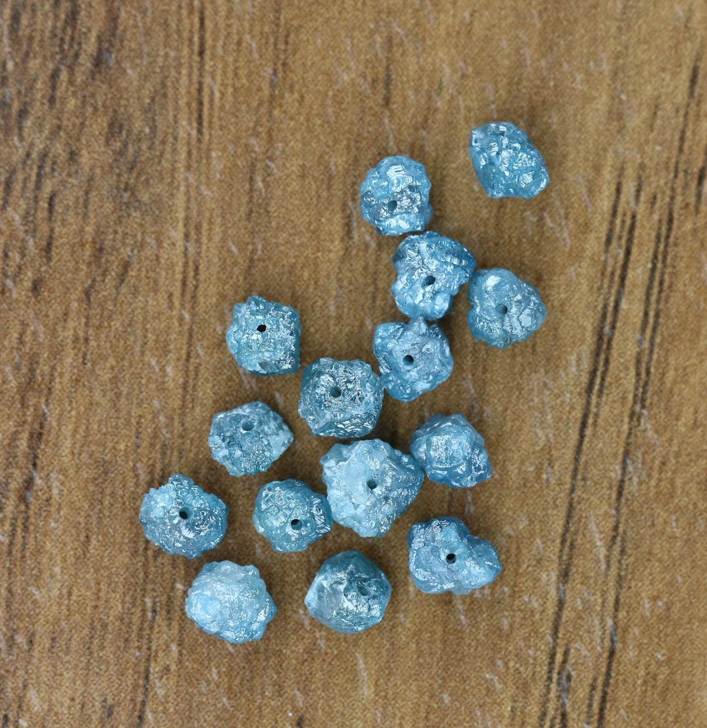3-4 MM Blue Rough Drilled Diamond For Necklace & BraceletsFor Gold Ring Diamonds