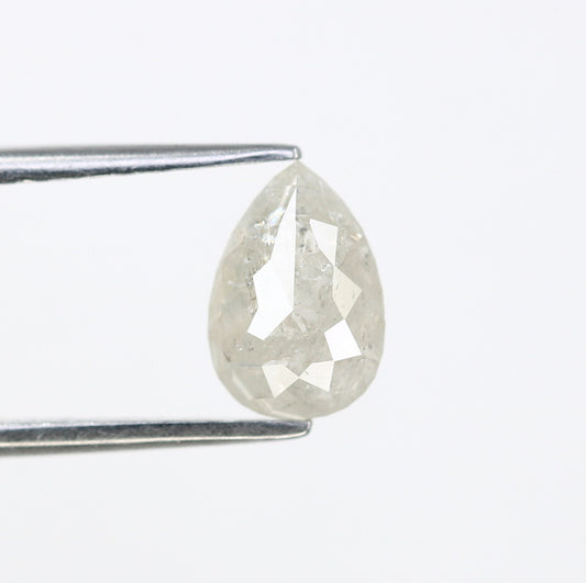 1.24 CT Natural White Pear Shape Rustic Diamond for Engagement Ring | Customizable Pear Wedding Ring | Elegant White Diamond Jewelry