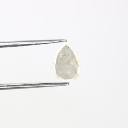 1.24 CT Natural White Pear Shape Rustic Diamond for Engagement Ring | Customizable Pear Wedding Ring | Elegant White Diamond Jewelry