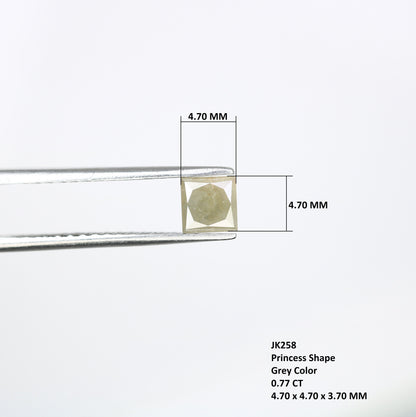 0.77 CT Lovely Princess Shape Natural Grey Loose Galaxy Diamond For Promise Ring | Princess Cut Diamond | Princess Cut Jewelry | Grey Stone