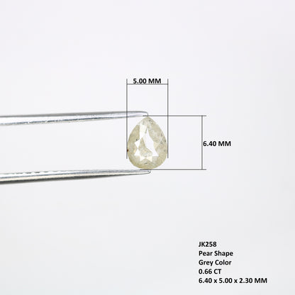 0.66 CT Natural Grey Pear Shape Loose Galaxy Diamond | Unique Promise Ring | Grey Diamond Wedding Band | Ethereal Loose Diamond
