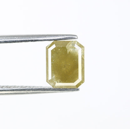 1.48 CT Fancy Yellow Salt and Pepper Emerald Shape Diamond - Natural Loose Emerald Cut Diamond - Emerald Engagement Ring - LABORDAY Offer