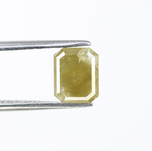 1.48 CT Fancy Yellow Salt and Pepper Emerald Shape Diamond - Natural Loose Emerald Cut Diamond - Emerald Engagement Ring - LABORDAY Offer