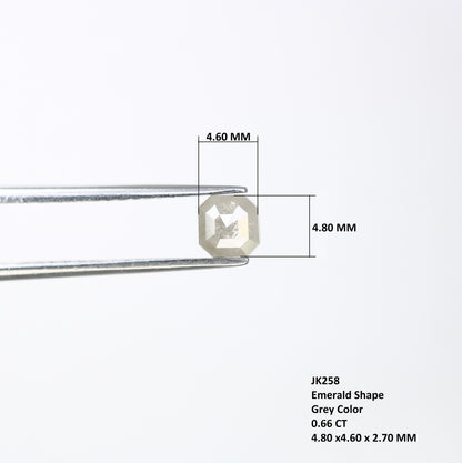 0.66 CT Salt and Pepper Emerald Shape Diamond - Natural Loose Emerald Cut Diamond - Perfect for Emerald Engagement Ring - Custom Jewelry