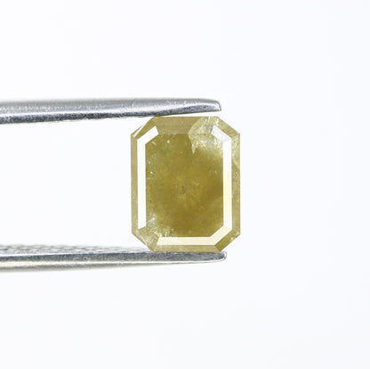 1.48 CT Fancy Yellow Salt and Pepper Emerald Shape Diamond - Natural Loose Emerald Cut Diamond - Emerald Engagement Ring - LABORDAY Offer