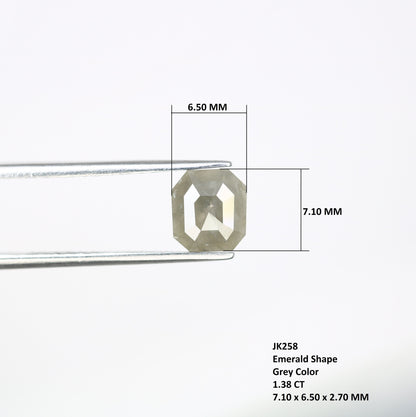 1.38 CT Salt and Pepper Emerald Shape Diamond - Natural Loose Emerald Cut Diamond - Emerald Engagement Ring - LABORDAY Offer