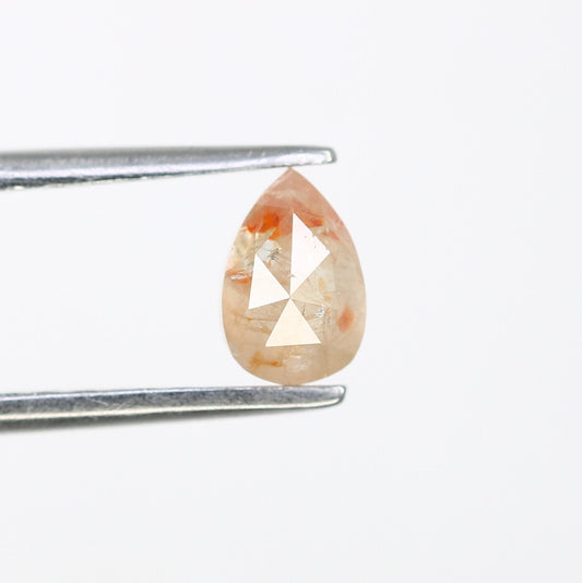 0.60 CT 6.00 MM Fancy Peach Pear Shape Natural Diamond For Engagement Ring | Peach Pear Diamond | Peach Diamond Jewelry | Peach Galaxy Stone