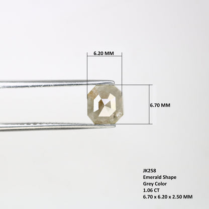1.06 CT 6.70 MM Asscher Shape Fancy Grey Galaxy Diamond For Promise Ring | Grey Asscher Ring | Natural Loose Diamond | Customize Jewelry