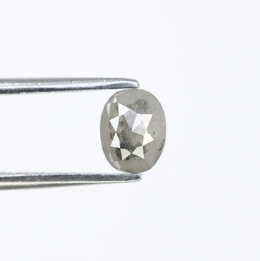 0.62 CT 5.50 MM Natural Grey Polished Oval Galaxy Diamond | Unique Oval Engagement Ring | Oval Earrings | Oval Diamond Pendant Jewelry