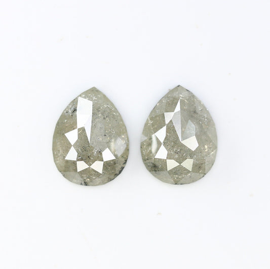 1.76 CT Natural Grey Pear Shape Loose Pair Diamond For Earrings | Pear Pair Diamond | Grey Pear Earring | Diamond Earrings | Customized
