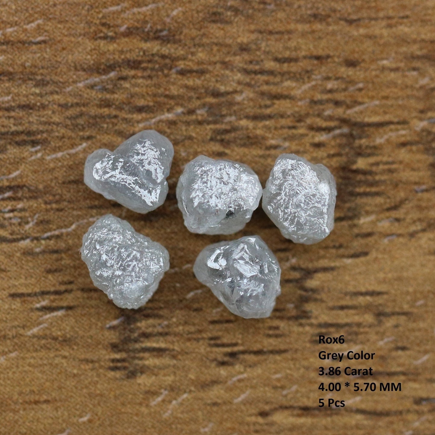 3.86 Carat Grey Loose Rough Diamond For Engagement RingFor Gold Ring Diamonds