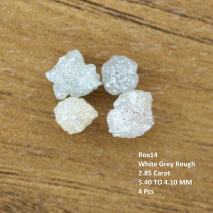 2.85 CT White Grey Loose Uncut Raw Diamond For Engagement RingFor Gold Ring Diamonds