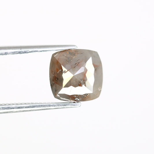 1.70 CT Cushion Cut Salt and Pepper Diamond | Elegant Gold Ring | Unique Engagement Ring | Statement Jewelry
