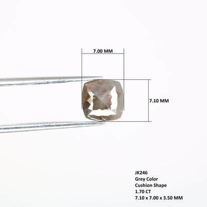 1.70 CT Cushion Cut Salt and Pepper Diamond | Elegant Gold Ring | Unique Engagement Ring | Statement Jewelry