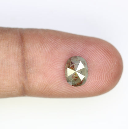 1.45 CT Oval Salt and Pepper Diamond | Stunning Anniversary Ring | Gold Diamond Ring | Unique Engagement Jewelry
