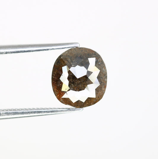 1.95 CT Cushion Salt and Pepper Rustic Diamond | Artisan Gold Ring | Unique Engagement Ring | Bohemian Jewelry