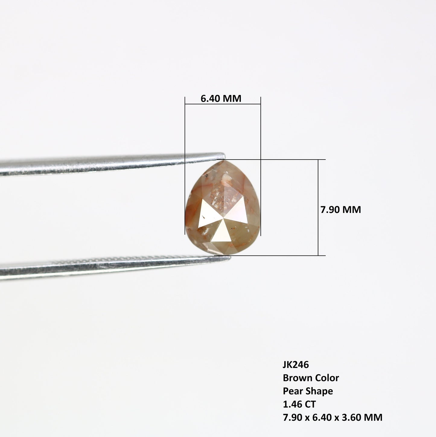 1.46 CT Pear Salt and Pepper Wedding RingFor Gold Ring Diamonds