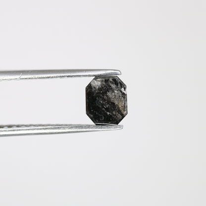 Salt and Pepper Emerald Shape Diamond - Natural Loose Emerald Cut Diamond - Emerald Engagement Ring - LABORDAY Offer