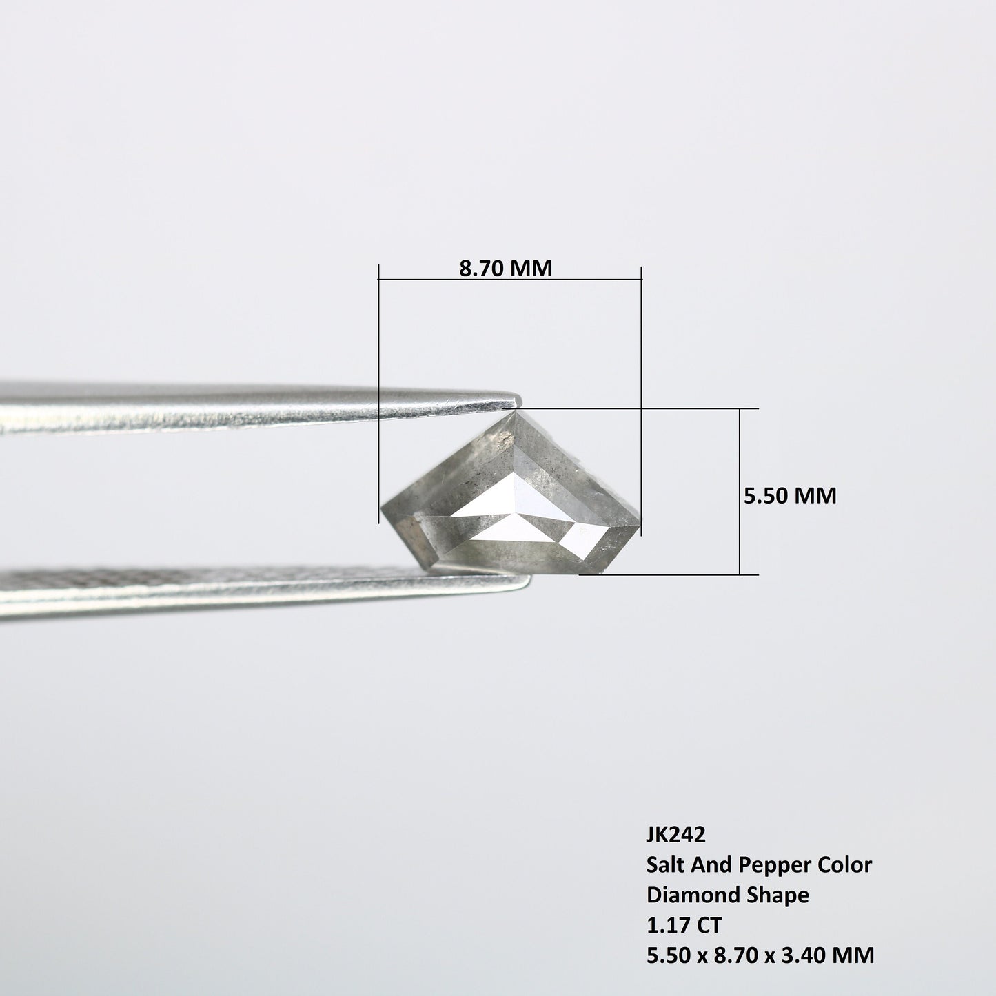 1.17 CT Salt and Pepper Natural Loose Diamond, Pentagon Cut for Handmade Necklace Pendant, Diamond Bracelet Engagement Gold Ring For Women