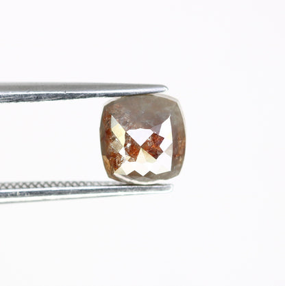 Cushion Cut Salt and Pepper Rustic Diamond | Gold Engagement Ring | Unique Artisan Jewelry | Statement Ring