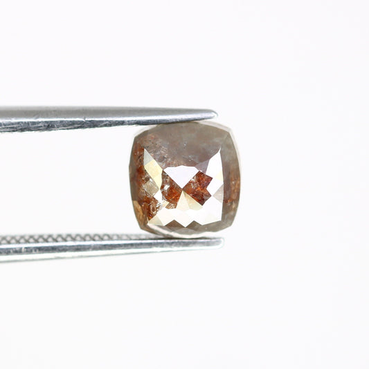Cushion Cut Salt and Pepper Rustic Diamond | Gold Engagement Ring | Unique Artisan Jewelry | Statement Ring
