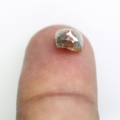 Cushion Cut Salt and Pepper Rustic Diamond | Gold Engagement Ring | Unique Artisan Jewelry | Statement Ring