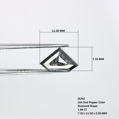 1.84 CT Salt and Pepper Natural Loose Diamond, Pentagon Cut for Handmade Necklace Pendant, Diamond Bracelet Engagement Gold Ring For Women