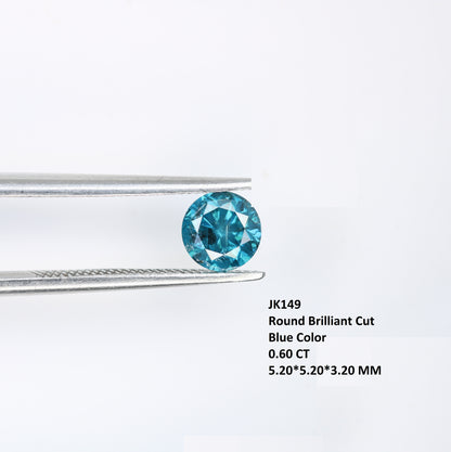 0.60 CT Sparkling Blue Round Cut Diamond Perfect for Engagement Bands and Gold Ring Settings